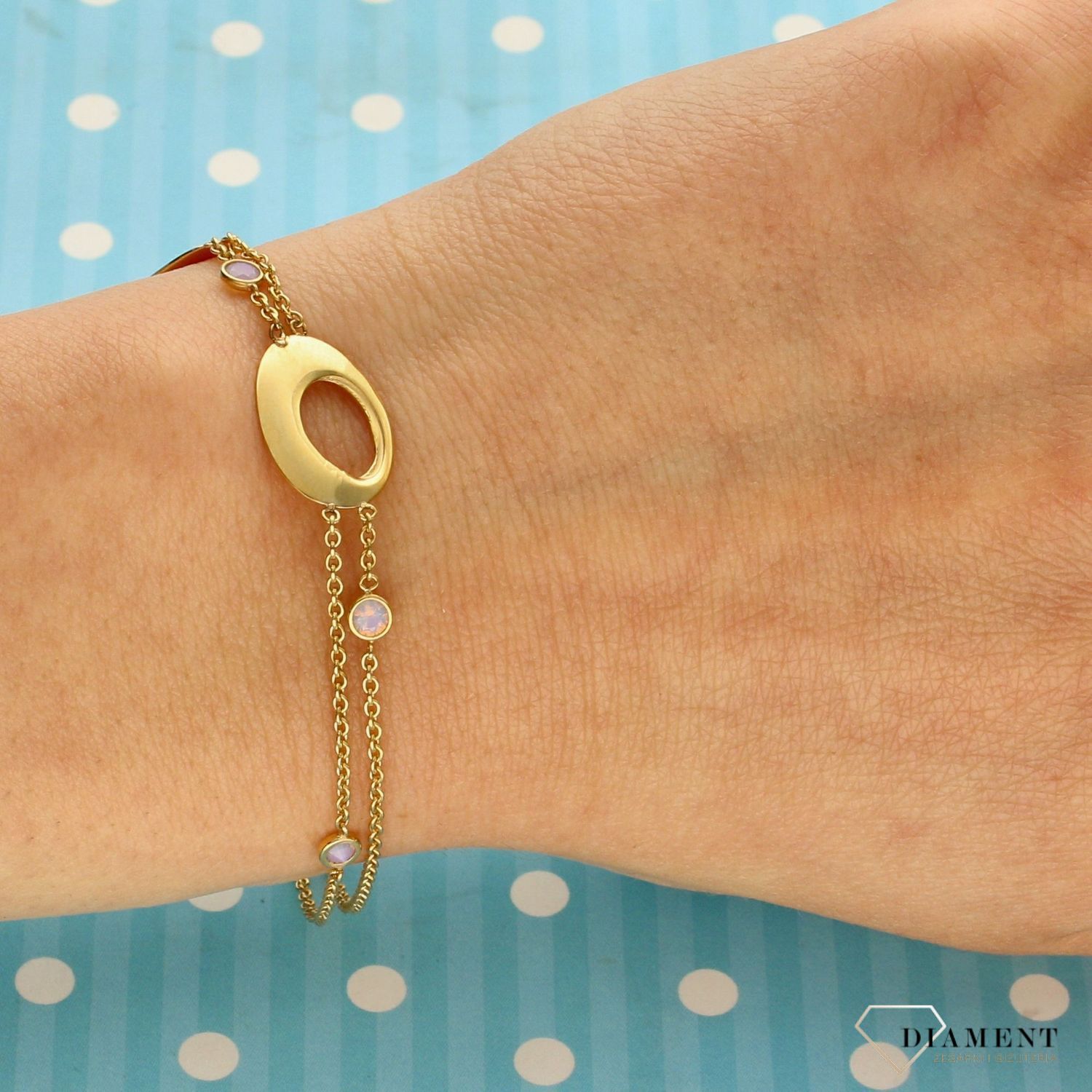 Złota bransoletka DALL'ACQUA GOLD łańcuszkowa BOZ91 (2).jpg